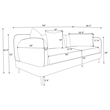 Pemberly Row Chenille Upholstered Modern Track Arm Sofa in Green