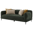 Pemberly Row Chenille Upholstered Modern Track Arm Sofa in Green