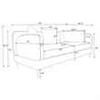 Pemberly Row Chenille Upholstered Sculpted Track Arm Sofa in Latte