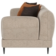 Pemberly Row Chenille Upholstered Sculpted Track Arm Sofa in Latte