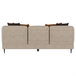 Pemberly Row Chenille Upholstered Sculpted Track Arm Sofa in Latte