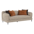 Pemberly Row Chenille Upholstered Sculpted Track Arm Sofa in Latte