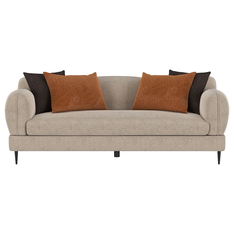Pemberly Row 2-Piece Chenille Upholstered Sofa and Loveseat Set in Latte