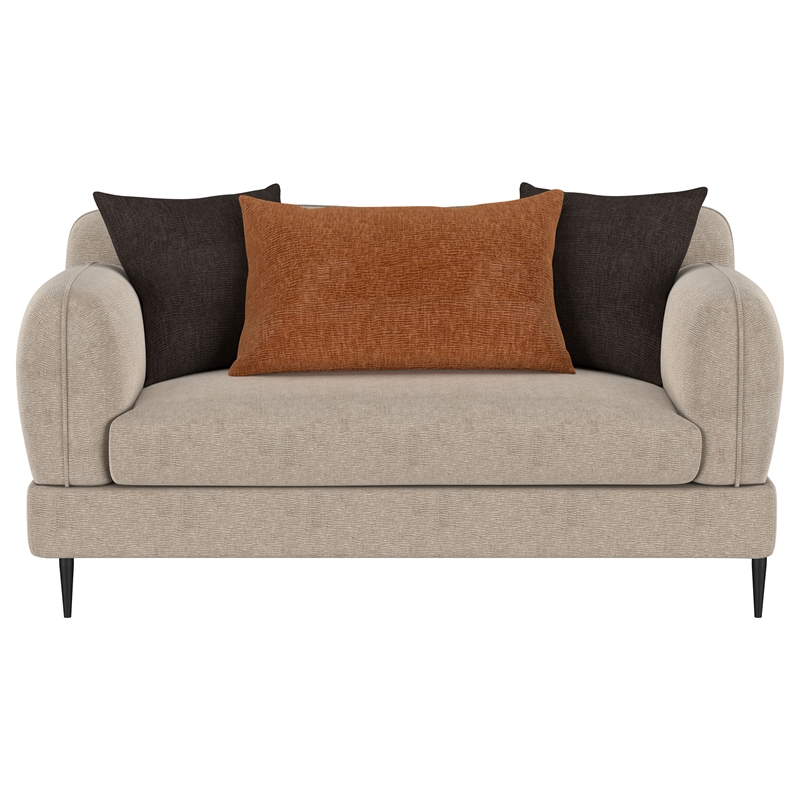 Pemberly Row 2-Piece Chenille Upholstered Sofa and Loveseat Set in Latte