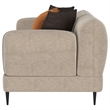 Pemberly Row Chenille Upholstered Sculpted Track Arm Loveseat in Latte
