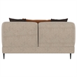 Pemberly Row Chenille Upholstered Sculpted Track Arm Loveseat in Latte