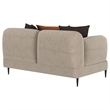 Pemberly Row Chenille Upholstered Sculpted Track Arm Loveseat in Latte