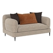 Pemberly Row Chenille Upholstered Sculpted Track Arm Loveseat in Latte