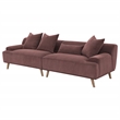 Pemberly Row Corduroy Upholstered Extra Long Sofa in Wine Red