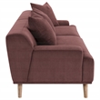 Pemberly Row Corduroy Upholstered Extra Long Sofa in Wine Red