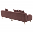 Pemberly Row Corduroy Upholstered Extra Long Sofa in Wine Red