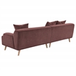 Pemberly Row Corduroy Upholstered Extra Long Sofa in Wine Red