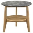 Pemberly Row 3-Piece Round Wood Coffee Table Set in Gray/Natural