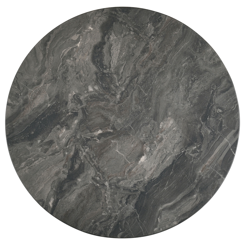 Pemberly Row 2-Piece Round Wood Coffee Table Set in Smokey Gray/Brown