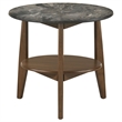 Pemberly Row 3-Piece Round Wood Coffee Table Set in Smokey Gray/Brown