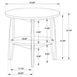 Pemberly Row Round SmartTop Wood End Side Table in Gray/Natural