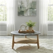Pemberly Row Round SmartTop Wood Coffee Table in Gray/Natural
