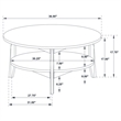 Pemberly Row Round SmartTop Wood Coffee Table in Gray/Natural