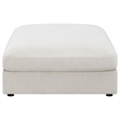 Pemberly Row Square Upholstered Ottoman in Beige Linen-Blend Fabric