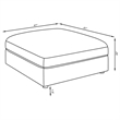 Pemberly Row Square Upholstered Ottoman in Beige Linen-Blend Fabric