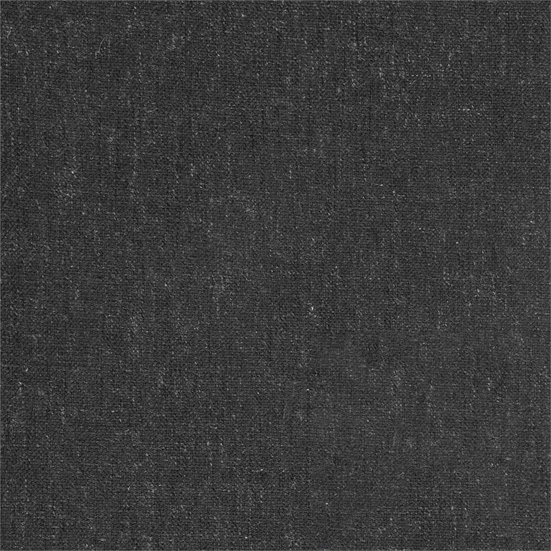 Pemberly Row Square Upholstered Ottoman in Charcoal Linen-Blend Fabric