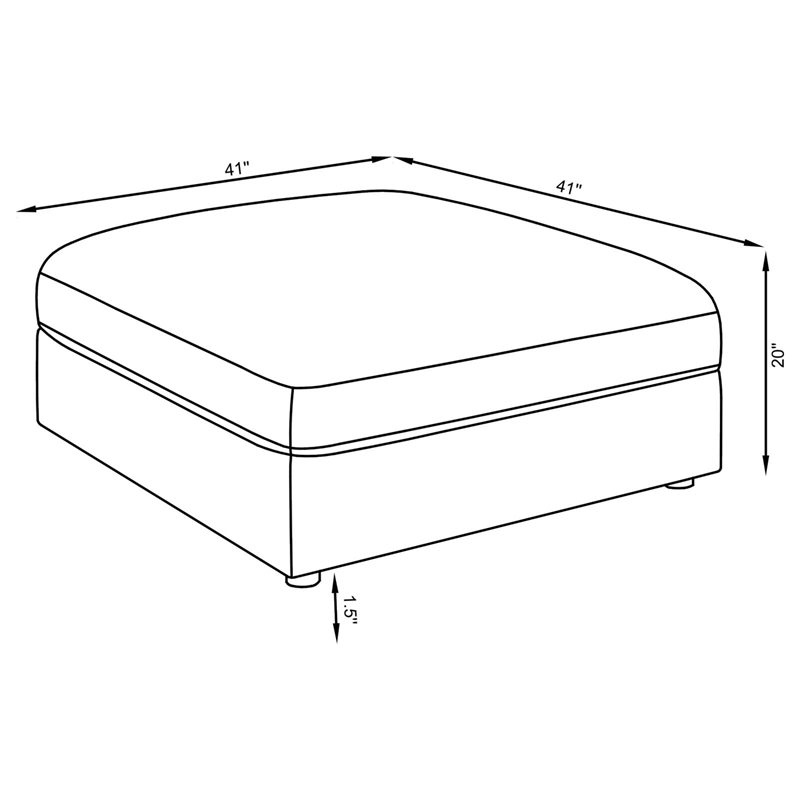 Pemberly Row Square Upholstered Ottoman in Charcoal Linen-Blend Fabric
