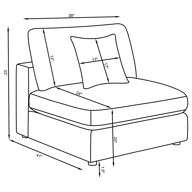 Pemberly Row 5-Piece Upholstered Modular Sectional Sofa in Beige