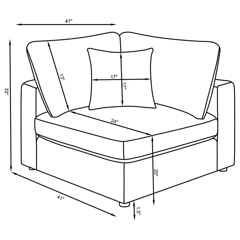 Pemberly Row 5-Piece Upholstered Modular Sectional Sofa in Beige