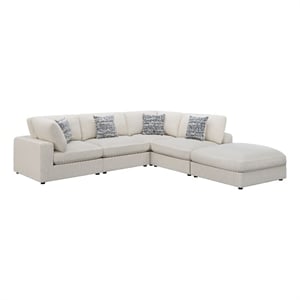 Pemberly Row 5-Piece Upholstered Modular Sectional Sofa in Beige