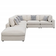Pemberly Row 6-Piece Upholstered Modular Sectional Sofa in Beige