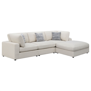 Pemberly Row 4-Piece Upholstered Modular Sectional Sofa in Beige