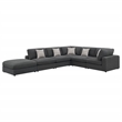 Pemberly Row 6-Piece Upholstered Modular Sectional Sofa in Charcoal