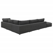 Pemberly Row 6-Piece Upholstered Modular Sectional Sofa in Charcoal