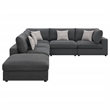 Pemberly Row 6-Piece Upholstered Modular Sectional Sofa in Charcoal