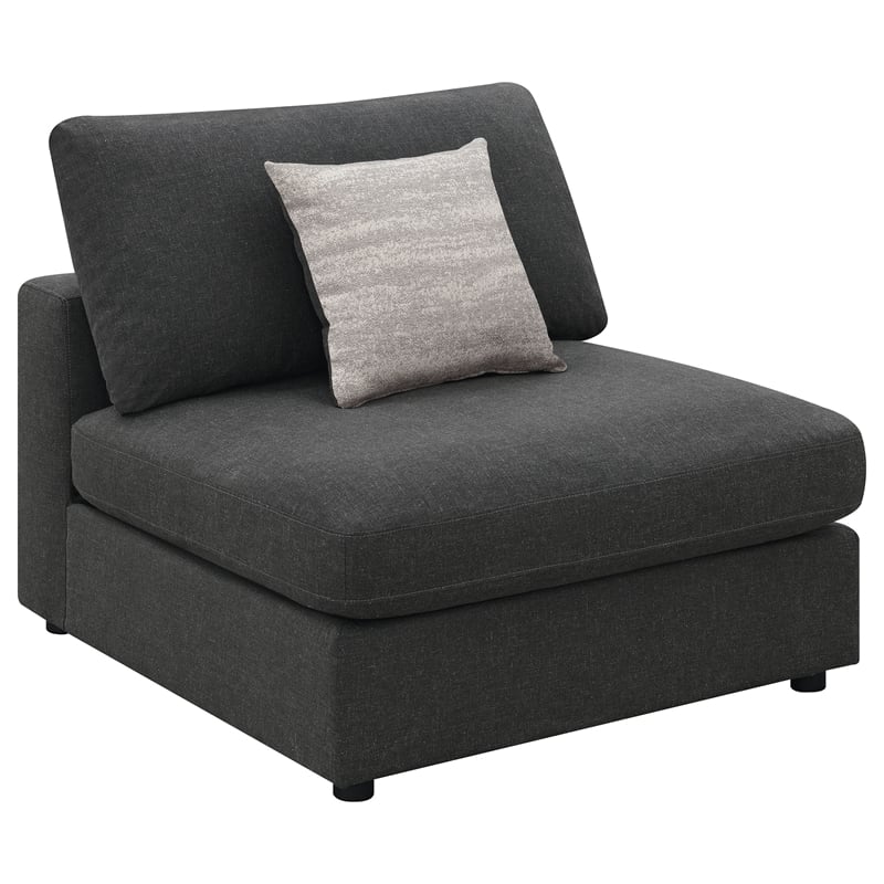 Pemberly Row 6-Piece Upholstered Modular Sectional Sofa in Charcoal
