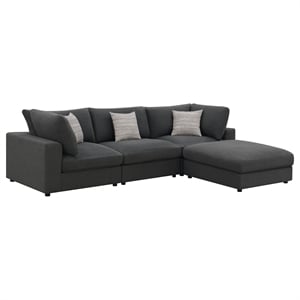 Pemberly Row 4-Piece Upholstered Modular Sectional Sofa in Charcoal