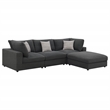 Pemberly Row 4-Piece Upholstered Modular Sectional Sofa in Charcoal