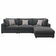 Pemberly Row 4-Piece Upholstered Modular Sectional Sofa in Charcoal