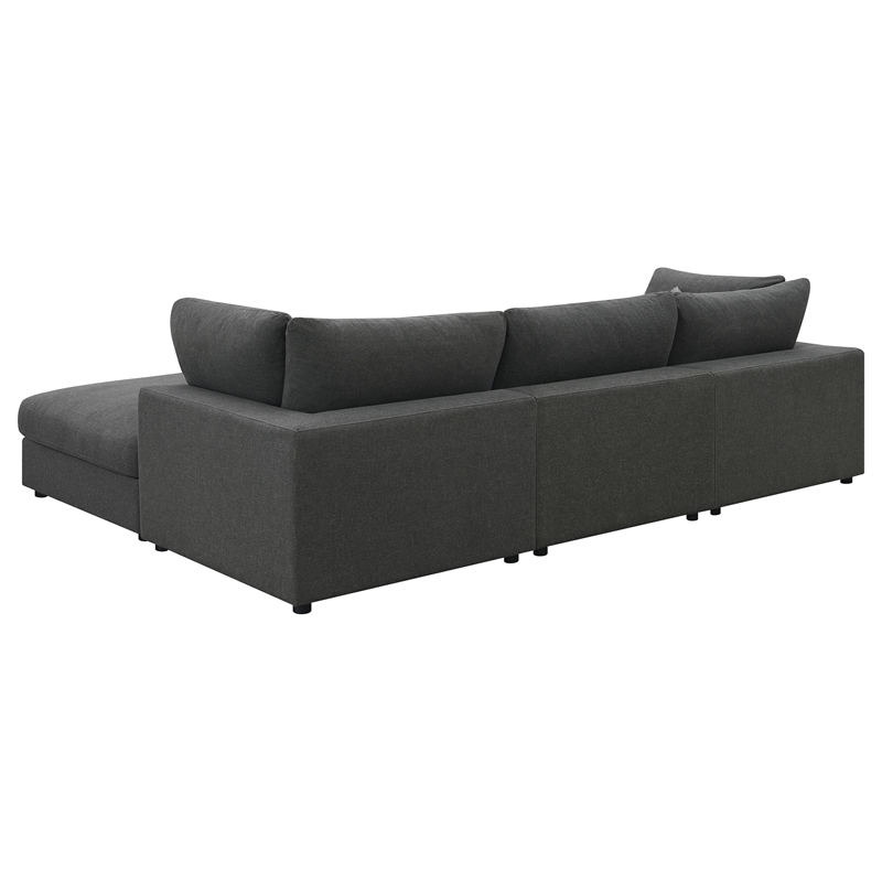 Pemberly Row 4-Piece Upholstered Modular Sectional Sofa in Charcoal