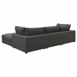 Pemberly Row 4-Piece Upholstered Modular Sectional Sofa in Charcoal