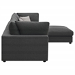 Pemberly Row 4-Piece Upholstered Modular Sectional Sofa in Charcoal