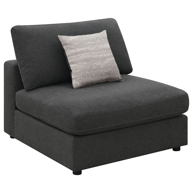 Pemberly Row 4-Piece Upholstered Modular Sectional Sofa in Charcoal