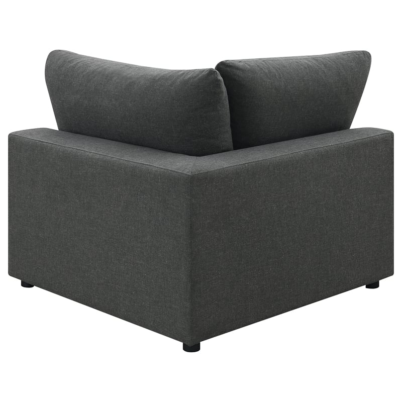 Pemberly Row 4-Piece Upholstered Modular Sectional Sofa in Charcoal