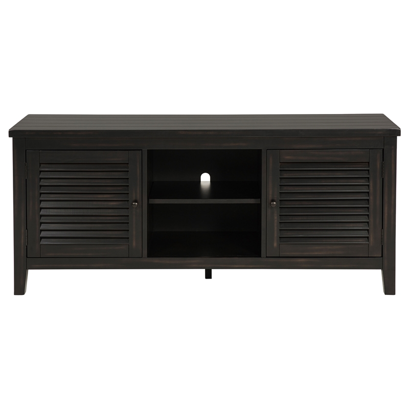 Pemberly Row 2-Door 60-Inch TV Stand Console in Distressed Java