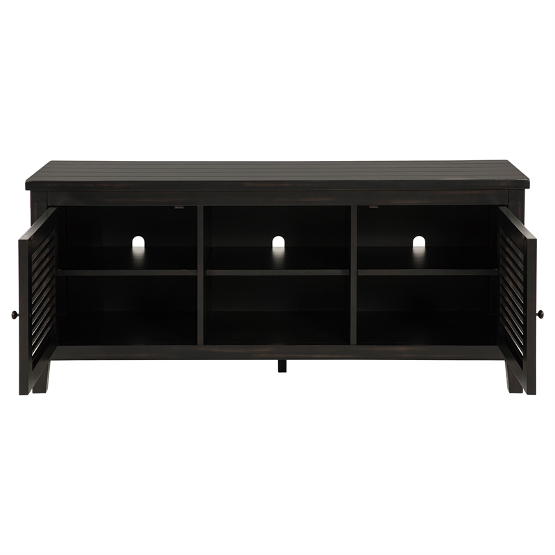 Pemberly Row 2-Door 60-Inch TV Stand Console in Distressed Java