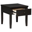 Pemberly Row 1-Drawer Square Wood End Table in Distressed Java