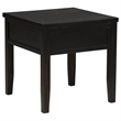 Pemberly Row 1-Drawer Square Wood End Table in Distressed Java