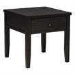 Pemberly Row 1-Drawer Square Wood End Table in Distressed Java