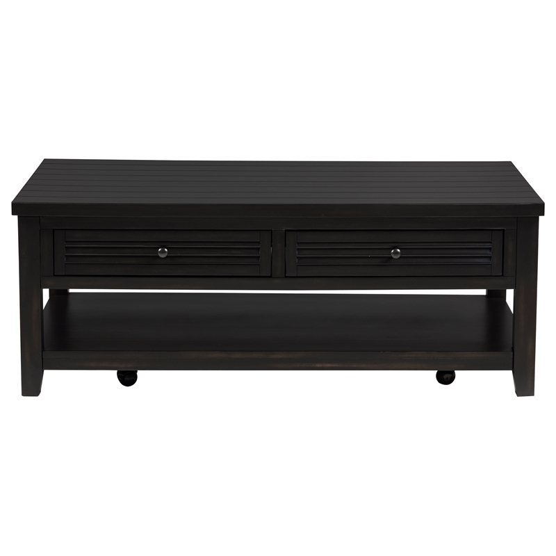 Pemberly Row 2-Piece Coffee and End Table Set in Distressed Java