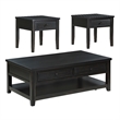 Pemberly Row 3-Piece Coffee and End Table Set in Distressed Java